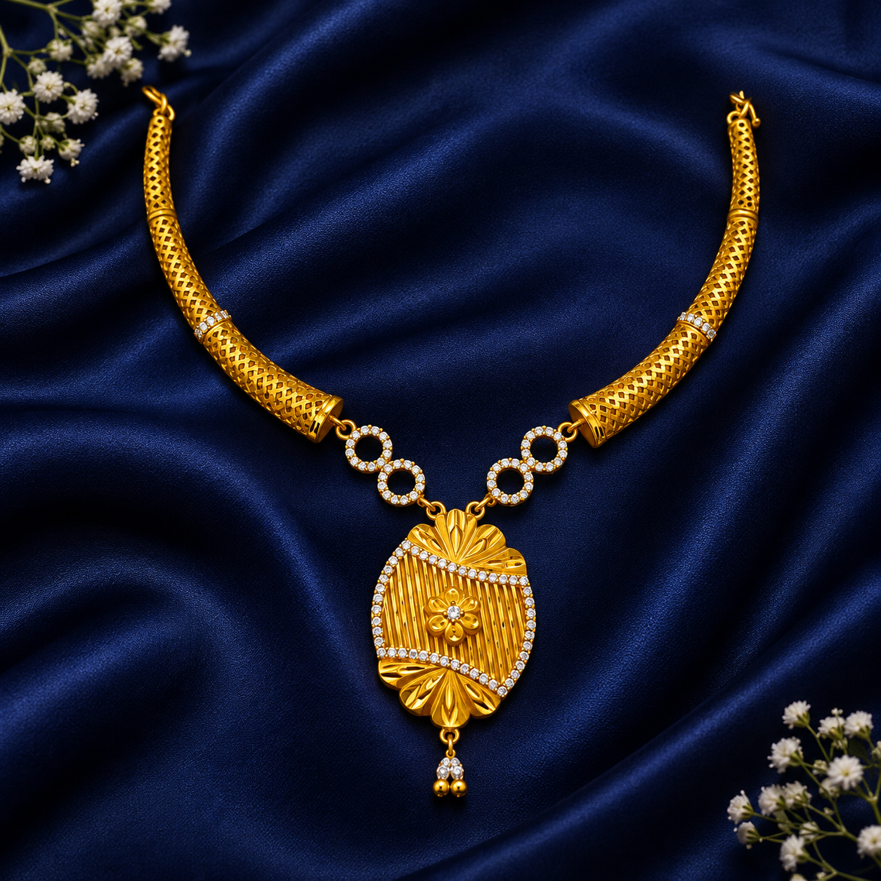 Traditional Gold-Tone Designer Pendant Necklace